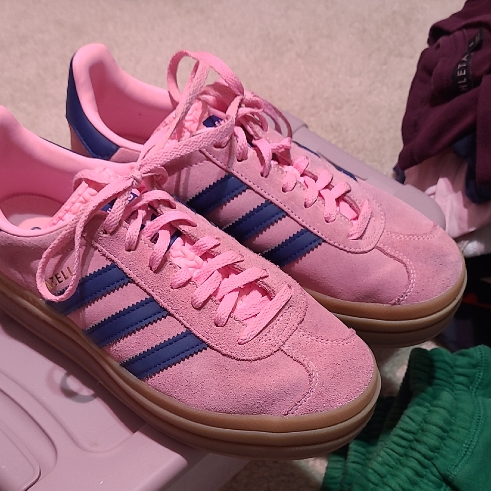 Adidas GAZZELLE BOLDWomen's Pink Glow and Navy Sneakers
